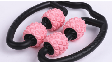 Fitness Accessories Custom Logo Printing Trigger Point Muscle Foam Roller Massager 4 Wheel1