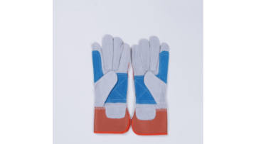 Leather stitched color gloves