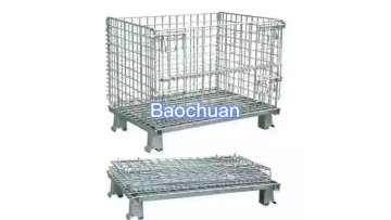 High Capacity Heavy Duty Foldable Lockable Welded Stackable Collapsible Metal Steel Wire Mesh Storage Containers1