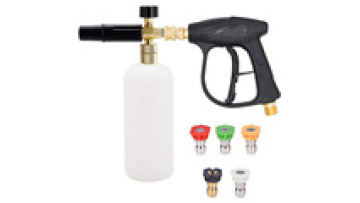 Pressure Washer Gun Snow Foam Lance with 1/4 Inch Quick Connector and 5 Pressure Washer Nozzle Tip car wash foam cannon gun1