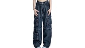 OEM Latest Design Loose Baggy 6 Pocket Stacked Cargo Jeans Pants for Men1