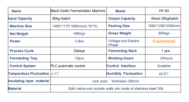 HY-50 black garlic fermentation machine 