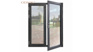 ODICK Design Thermal Break System Aluminum Front French Glass Original Graphic Design Stainless Steel Modern Wood Glass Door1