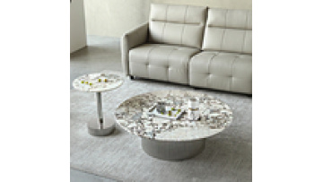 Nordic Style Console Tables Modular Design Round Center Tea Table Extendable Rock Slate Coffee Table1