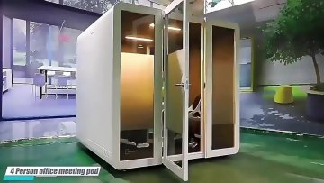 High Quality Company Indoor Hidden Private Talk Soundproof 4 Person Meeting Booth1