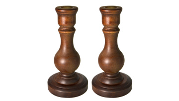 Wooden taper candle holders