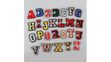 Wholesale solid color iron-on monogram patches chenille monogram patches1