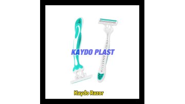 High Quality 3 Blades Shaving Razor Stainless Steel Blades Disposable Razor with rubber fins design handle1