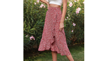 Red Floral A Line Midi , Summer Bohemian Clothing, Birthday Skirt, Minimalist, Gift for Her1