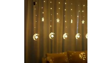 LED icicle Star Moon Lamp Fairy Curtain String Light Christmas Garland Outdoor For Bar Home Wedding Party Garden Window Decor1