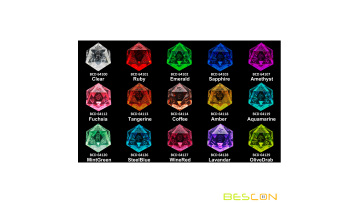 Crystal Unpainted Polyhedral DND Dice Set of 7