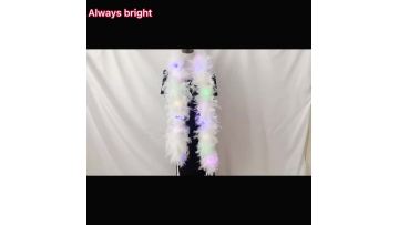 New Products Led Luminous Thick White Chandelle Feather Boas For Christmas Tress And Halloween Costumes Decoration1