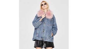 Ladies Denim Parka Overcoat