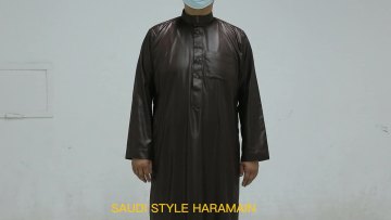 Black thobe for men/Arabic muslim black clothes for man1