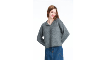 Button-down Long-sleeved Woolen Knit Top