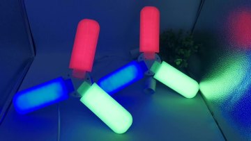 Led 3 Fan Blade RGB Colorful Energy Saving Multi color Bulb Deformable Lamp Foldable Light Ceiling Pendant Lamp1