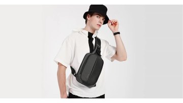 High Quality Custom Logo Black Water Resistant Oxford Back Pack Crossbody Chest Shoulder Bags Men Outdoor Travel Sling Bag1