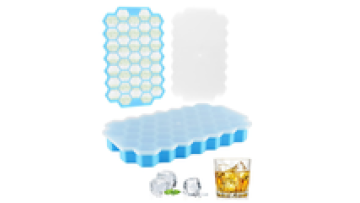 37 holes  honeycomb silicone ice bars Reusable silicone ice cube tray for Whiskey silicone  Ice Cube Tray With Lid Bin Shovel1