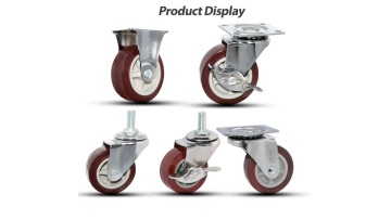 Light Duty purplish red pu caster