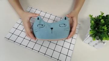 Custom cat shape cute style canvas pencil case