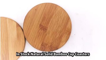 100% Natural Customized Kitchen Round Tea Cup Pads Set Bamboo Wood Placemats Coasters for Drinks1