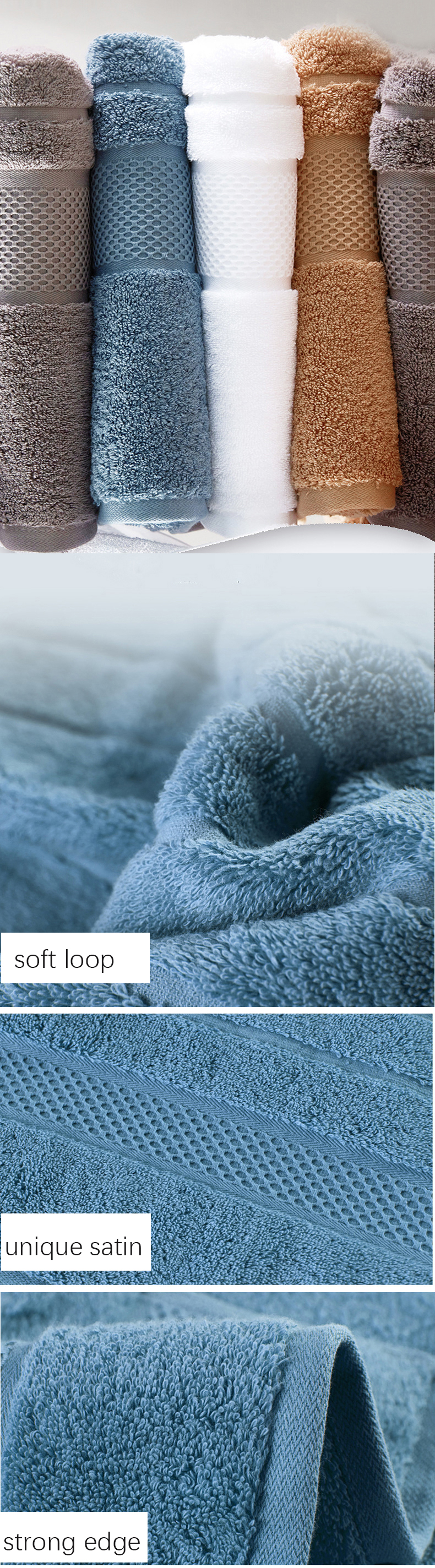 Luxury Cotton Soft Bath Face Towels Set