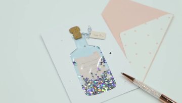 Hot Sale 2020 Wishing Bottle Birthday Cards, Customized Handmade Printing Greeting Cards1