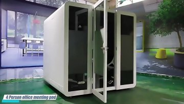 Hot Sales Convenient Move Meeting Booth Company Soundproof Four Person Meeting Booth1