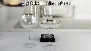 Crystal Gold Rimmed Champagne Flutes Coupe Glass