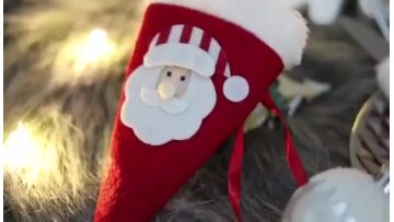 Slipper Plastic Bag Purple Santa Funny Pet Christmas Stocking1