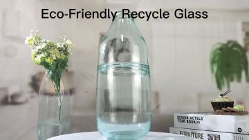 Green Colored Recycled Bottle Glass Vases