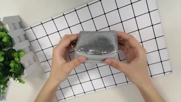 Sequin PVC square make up coin purse