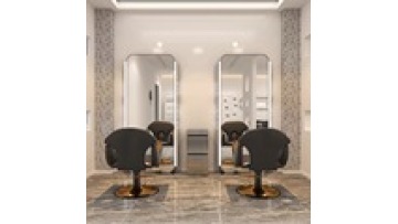fashion with light style modern mounted simple LED wall hotel hair cutting European Barber salon gold mirror1