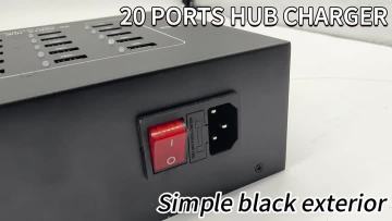 20-port USB charger with light