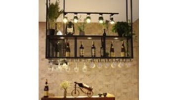 Living Room iron work Custom Cabinet European Style Wall Mounted  bar supermarket Storage wine Display rack1