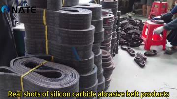 Silicon carbide abrasive belt