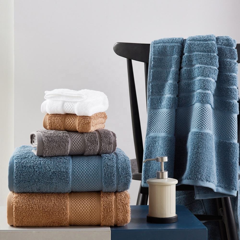 Luxury Cotton Bath Hand Face Towels Set