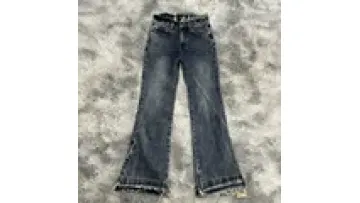 Custom Fashion Denim Streetwear Jeans Custom Waist Ripped Distressed Men Flared Jeans1