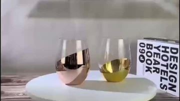 stemless wine glass tumblers set with plating