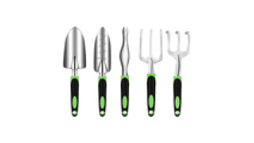 5 piece Aluminum garden hand tools with Non-Slip Rubber Grip Garden Trowel Weeder Rake Cultivator Transplanter garden tool set1