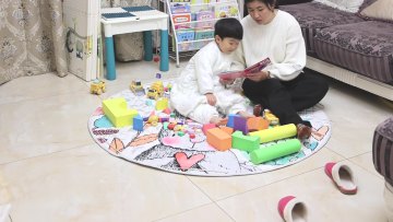 Washable Toy Storage Digital Printing Floor Carpet Round Organic Cotton play mat for Children1