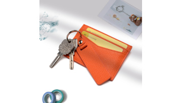 Orange cardholder with key chain