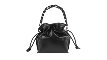 Leather Drawstring Bucket Bag Chic Crossbody