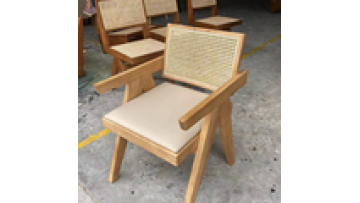 Modern Luxury Nordic Dinner Furniture Natural Wood Cane Arm Rattan Back Wicker Dining Chairs1