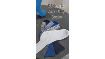 Single tread anti slip long diabetic breathable socks hospital slipper socks custom design1