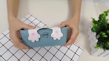 Cat pad pattern cute canvas pencil case