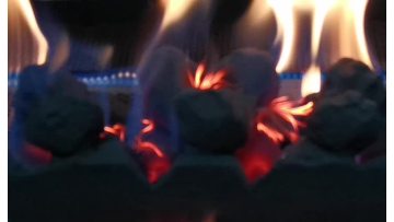 Video of ceramic base and coals with bundle wire