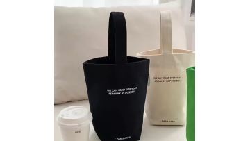 coffee canvas tote bucket bag