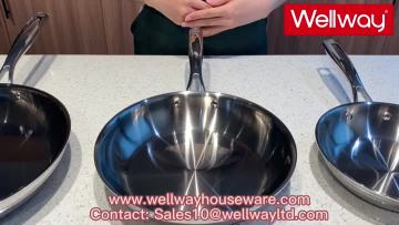 Tri-ply Cookware frying pan from Wellway