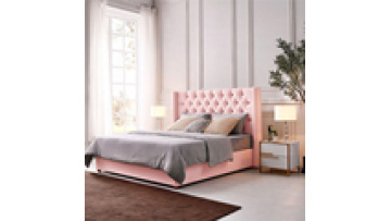 Hot Selling Wholesale pink bed for girls modern queen luxury beds bedroom furniture1